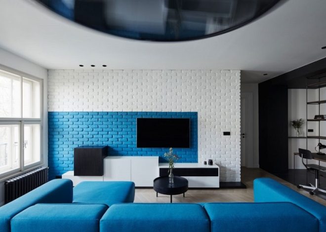 Blue living room: when summer never fades